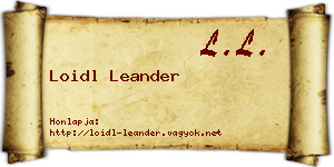 Loidl Leander névjegykártya